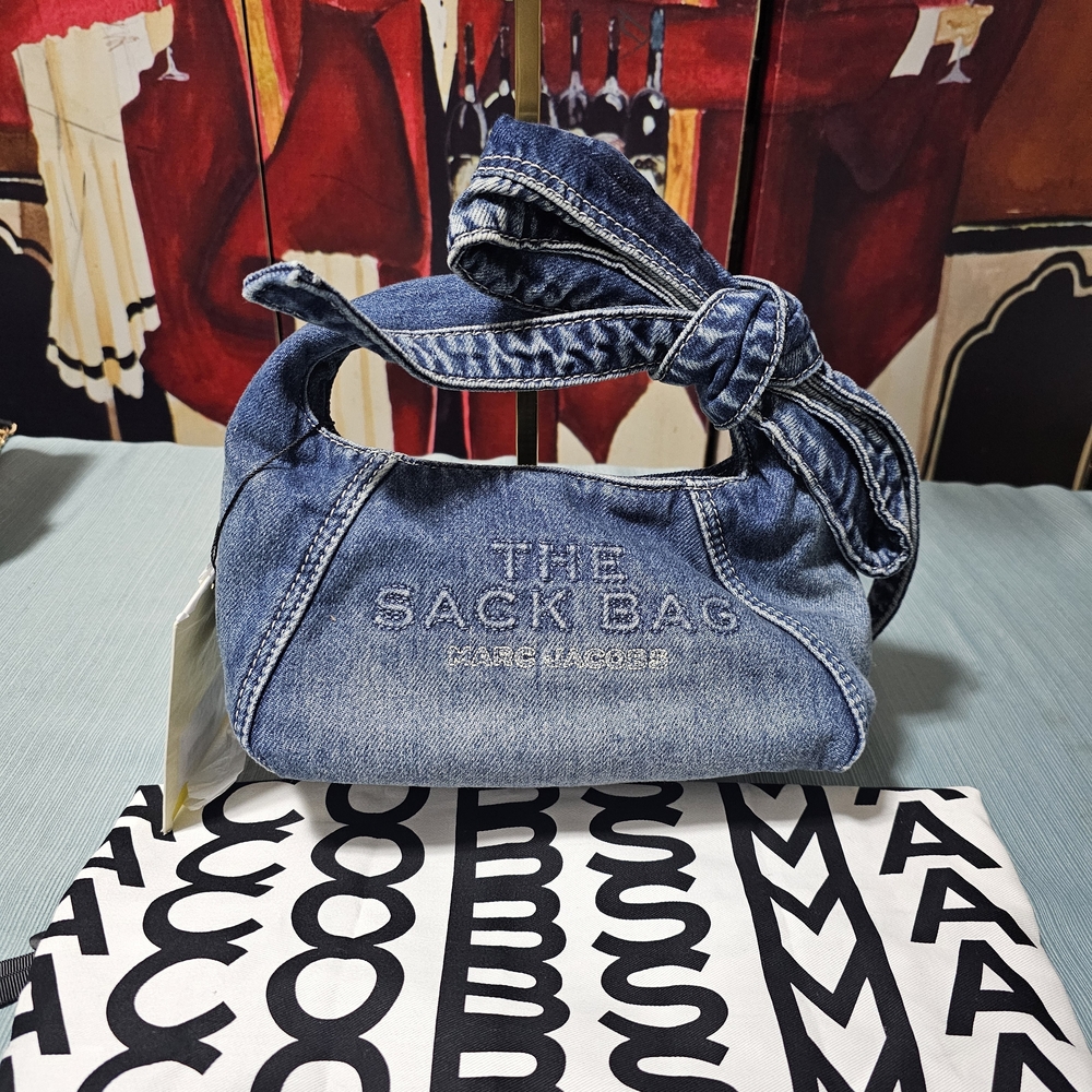 Marc Jacobs Denim Sack Bag with Pouch - Picture 12 of 12